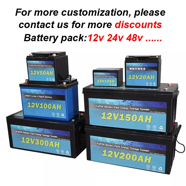 LiFePO4 12V 120ah Deep Cycle Power Lithium Ion Battery for RV/Solar System/Yacht/Golf Carts Storage and Car